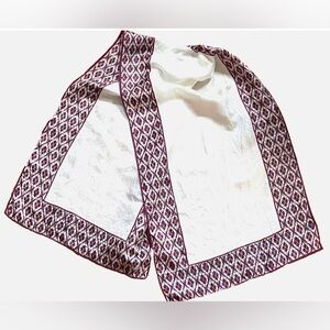 Vintage Glentex Silk Blend Rectangular Scarf Purple Geometric Argyle 44x13 Wrap